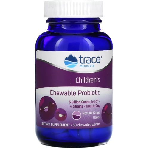 

Trace Minerals Children's Chewable Probiotic 3 Billion Детский жевательный пробиотик 30 жевательных таблеток