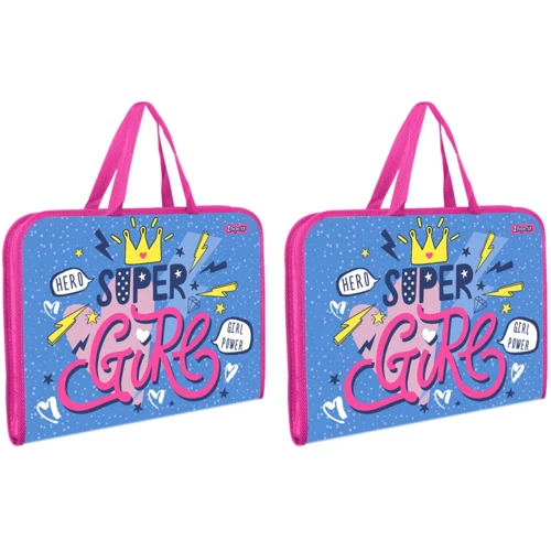Папка-портфель 1вересня на блискавки з тканинними ручками Cool girl (чотиреста дев'яносто одна тисяча вісімсот п'ятьдесят-одна)