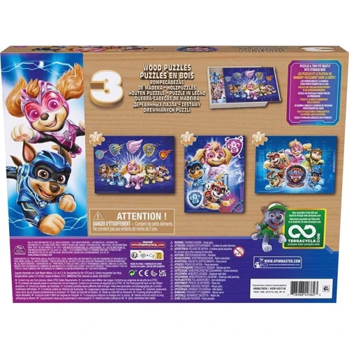 Пазл дерев'яний Spin Master 3 в 1 Paw Patrol у кіно 2 (SM98297/6067929)