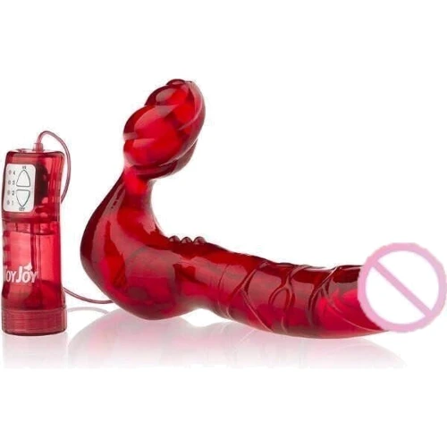 Без ременной вибро страпон Toy Joy Bend Over Boyfriend Red