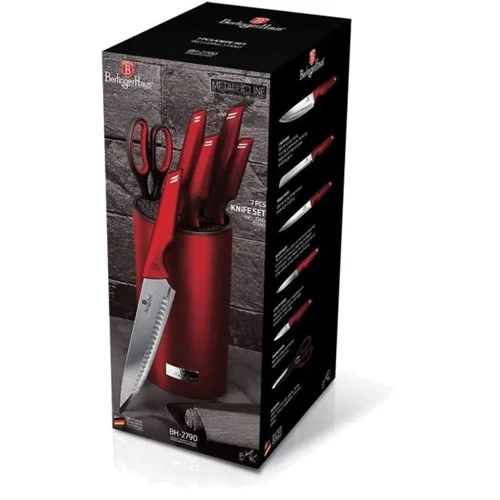 Набор кухонных ножей Berlinger Haus Metallic Line Burgundy Edition 7 предметов (BH 2790): Наименование Набор кухонных ножей 7 пр.