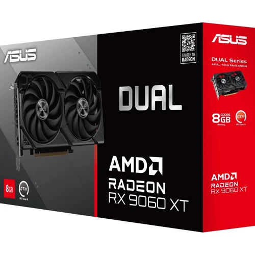 Видеокарта ASUS Dual Radeon RX9060XT 8G GDDR6 (DUAL-RX9060XT-8G)
