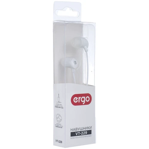 Наушники Ergo VT-229 White: Тип крепления без креплений