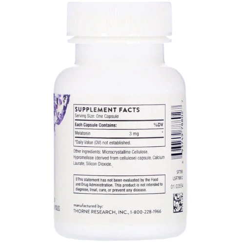 Thorne Research, Melaton-3, 60 Vegetarian Capsules (THR-78802): Форма випуску капсули