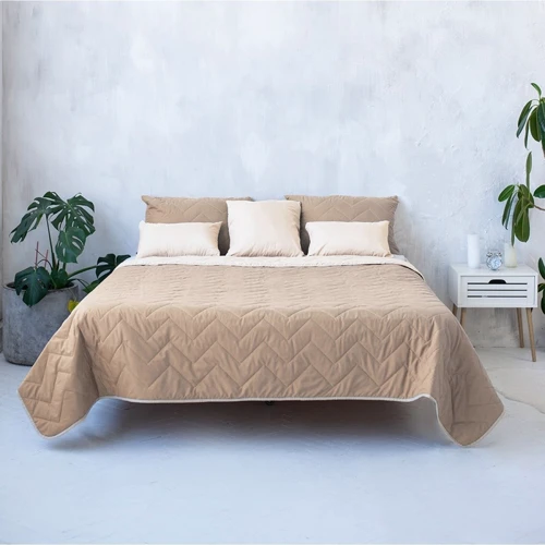 Покривало Sonex Bora Bora двостороннє 220x240 см + наволочка 50x70 см (2 шт.) коричневий/бежевий (SO102397)