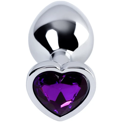 Анальная пробка с кристаллом Metal By Toyfa Silver anal plug Аmethyst