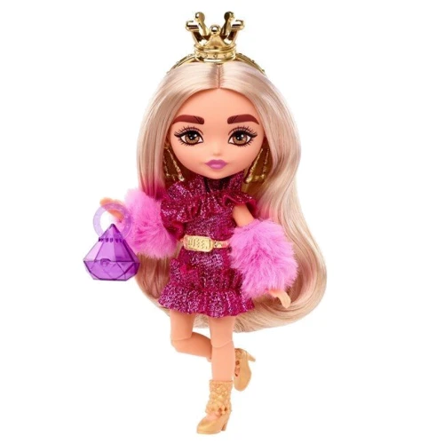 Миникукла Barbie Экстра Леди-принцесса (HJK67): Особенности На шарнирах, С подставкой