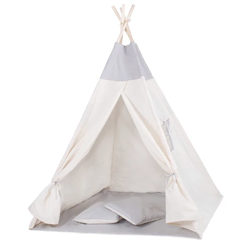 Детская палатка Springos Tipi XXL вигвам бело-серая (TIP10)