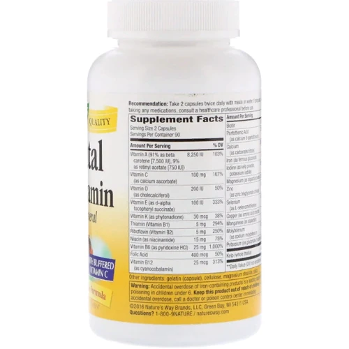 Nature's Way, Prenatal Multi-Vitamin and Multi-Mineral, 180 Capsules (NWY45130): Тип мультивітаміни