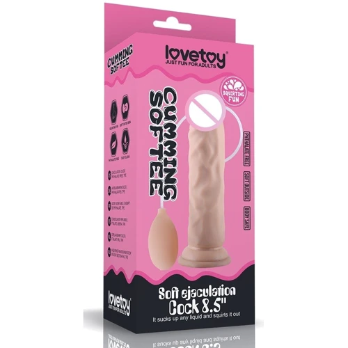Фаллоимитатор с эякуляцией LoveToy Cumming Softee Soft Ejaculation Cock 8"