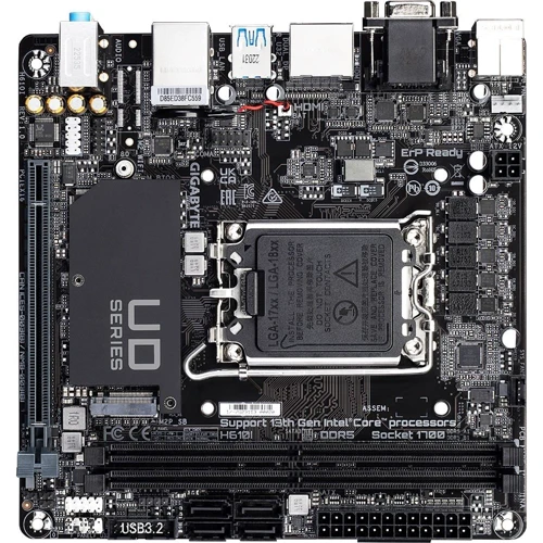 Gigabyte H610I: Разъемы на плате SATA 3.0, M.2, USB 3.2 Gen 1, USB 2.0