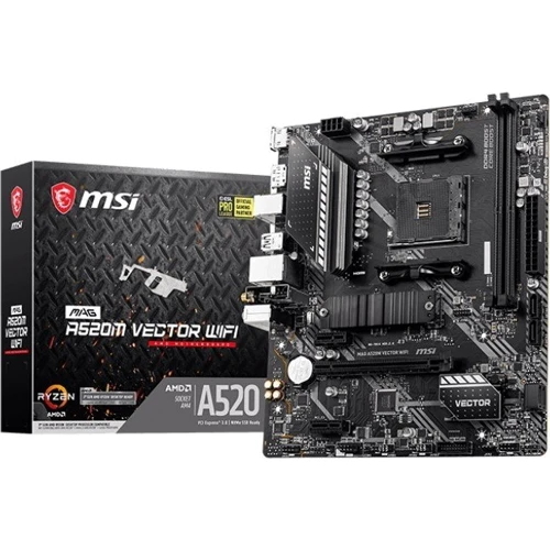 MSI MAG A520M VECTOR WIFI: Оперативная память 2xDDR4 4600 МГц, до 64 ГБ