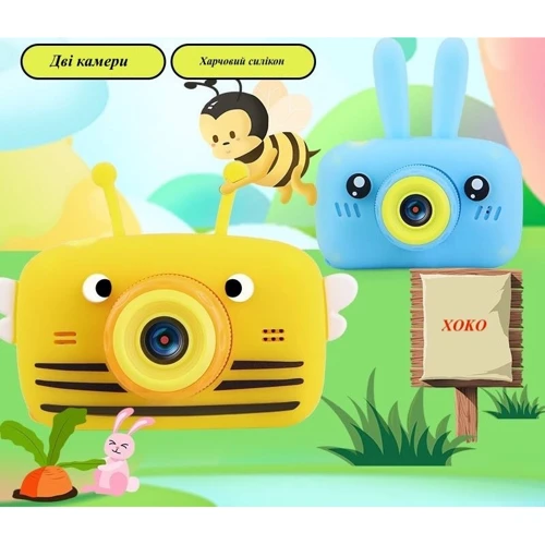 Цифровой детский фотоаппарат XoKo KVR-100 Bee Dual Lens голубой (KVR-100-BL) фото 4