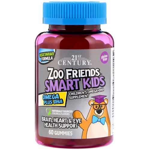 21st Century Zoo Friends Smart Kids Omega Plus DHA, 60 Gummies