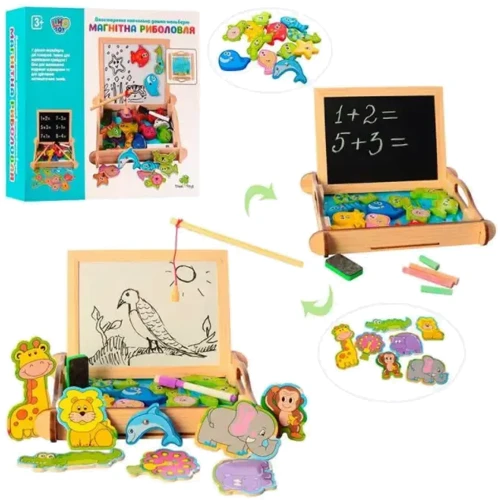Развивающая игрушка Metr+ Рыбалка с доской деревянная (MD 2139)