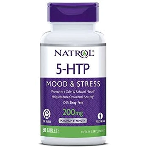 Аминокислота для спорта Natrol 5-HTP Time Release Maximum Strength 200 mg 30 Tabs 5-Гидрокситриптофан максимальная сила