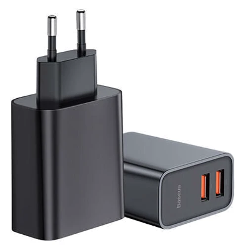 Зарядний пристрій Baseus USB Wall Charger Quick Charge 3.0 2xUSB 30W Black (CCFS-E01)