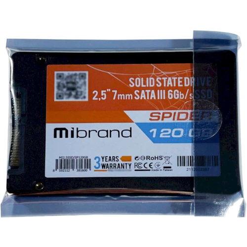 Wibrand Spider 120GB 2.5 (WI2.5SSD/SP120GB): Тип накопичувача внутренний