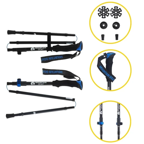 Треккинговая палка Mountain Goat Pro+ Black/Blue 43-130см (MG0007)