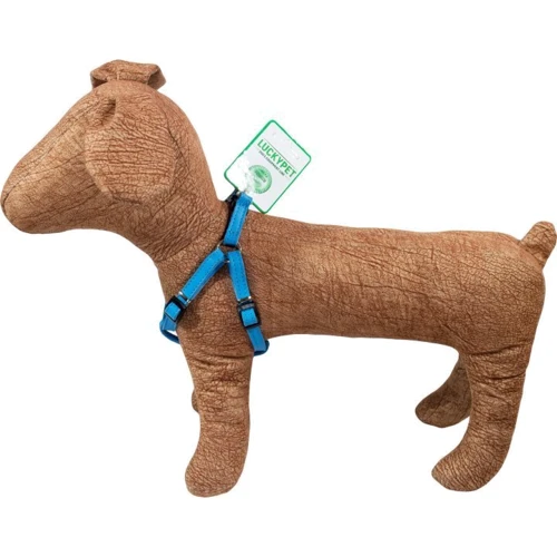 Шлейка Lucky Pet шкіряна подвійна 1.6x33-40 см блакитна (4820224217635) фото 2