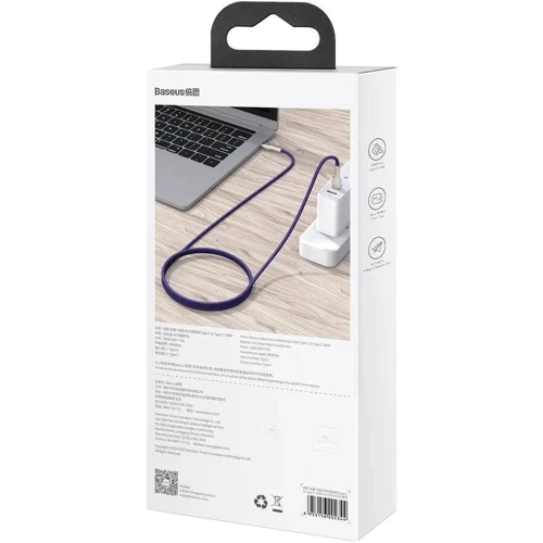 Кабель Baseus Cable USB-C to USB-C Cafule Metal 100W 1m Purple (CATJK-C05) фото 9