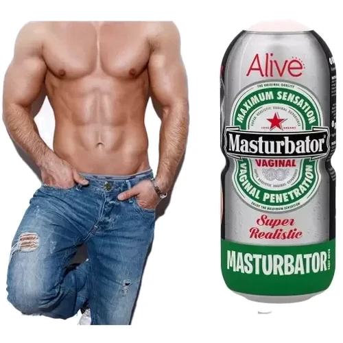 Недорогой мастурбатор-вагина Alive Heineken Vagina в виде банки пива
