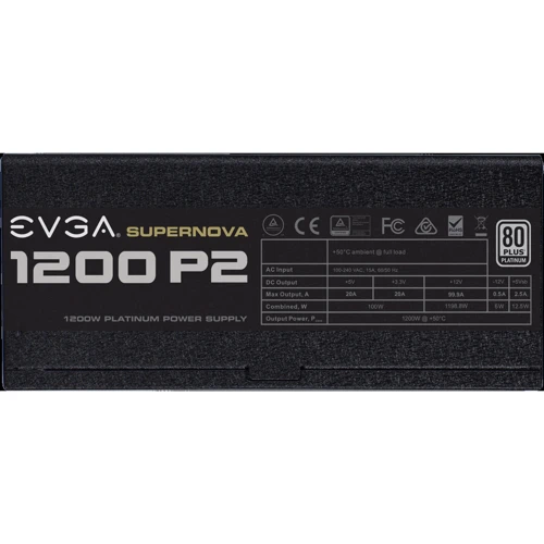 Блок живлення EVGA SuperNova 1200 P2 (220-P2-1200-X1): Коннектори 2х PCI-E (6 pin), 6х PCI-E (6 + 2 pin), 12х SATA, 5х IDE, 1х Floppy
