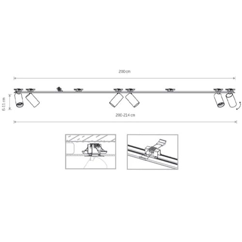 Спот (спрямоване світло) Nowodvorski 7837 Mono surface GU10 6x10W IP20 Bl: Тип Потолочные светильники, Споты