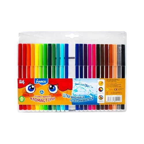 Фломастери 1690-24 FM 24 кол. Super Washable, Marco