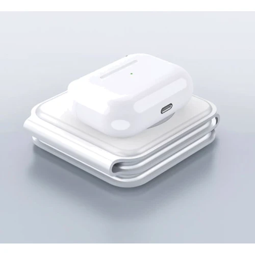 Зарядний пристрій WIWU Wireless Charger Foldable MagSafe 3in1 15W M6 White для iPhone 16 I 15 I 14 I 13 I 12 series, Apple Watch: Сила струму 2.4а і більш