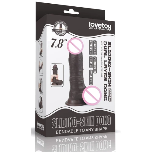 Фаллоимитатор LoveToy Sliding-Skin Dong Brown 7.8"