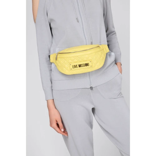 Женская поясная сумка Love Moschino Borsa quilted nappa PU JC4003PP1CLA0400 желтая (8051578124959): Тип ручки Без ручки, Поясной ремень