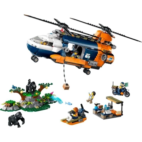Конструктор LEGO City Exploration Вертолет в базовом лагере для исследования джунглей 881 деталь (60437) фото 5