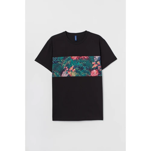 Футболка H&M 6717770 L черная с принтом