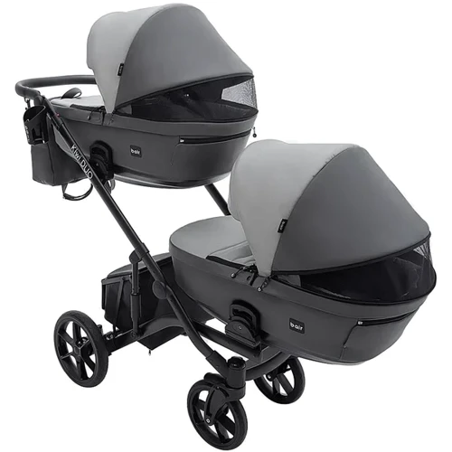Коляска універсальна для двійні 2 в 1 Bair Kiwi DUO ECO BKD-21/15 сірий/графіт (681043): Ширина шасі 59 см