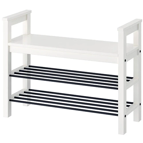 Лавка з полицями для взуття ІКЕА Hemnes 85х32х65 см Білий (00243800)