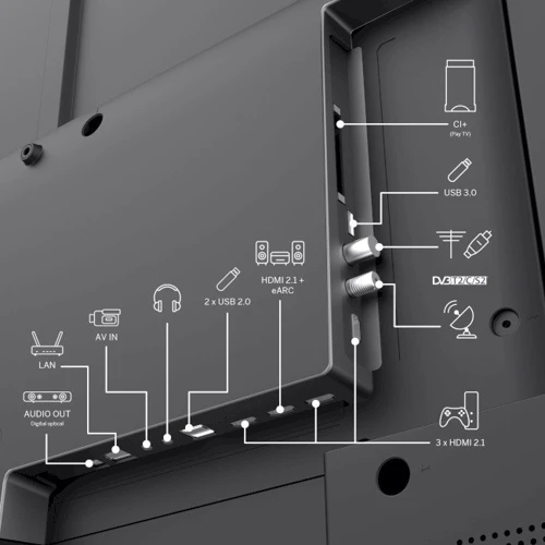 Телевізор Thomson 50QG5C14: Вихід в інтернет Ethenet / Wi-Fi / Bluetooth