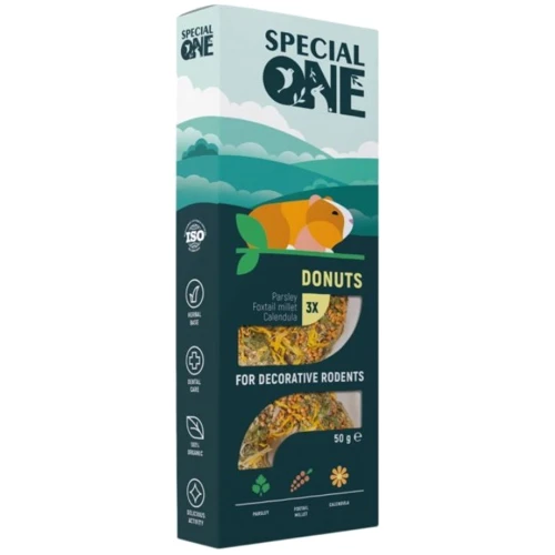 Пончики Special One «Петрушка, чуміза, календула» для гризунів, 50г (3 шт) (4823082425211)