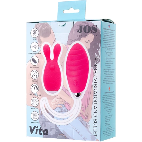 Набор JOS Vita: виброяйцо + вибронасадка на палец Pink