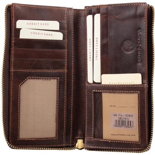 Женский кошелек Smith&Canova коричневый (FUL-92405-brown): Формат кошелька Горизонтальный
