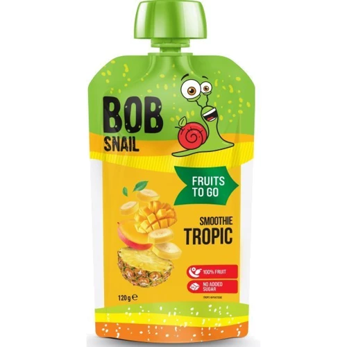Пюре Bob Snail смузі банан-ананас-манго 120г