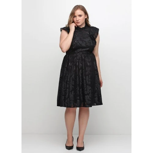 Платье H&M 4092094 40 черное вечернее до середины бедра: Вид Коктейльные платья