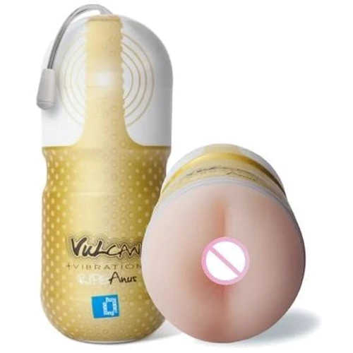 Мини-мастурбатор Topco Sales Vulcan Love Skin Masturbator Ripe Anus Vibe - анус с вибрацией, 15х6,5 см