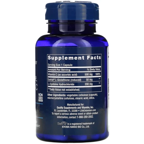 Life Extension Glutathione Cysteine & C Глутатион цистеин и витамин С 100 капсул: Вид Ферментные