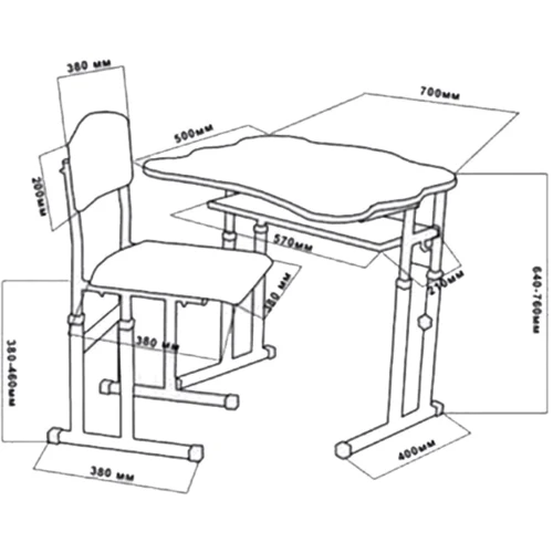 Комплект парта + стільчик - трансформери Сектор Лучик