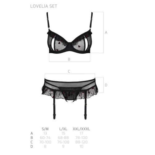 Эротический комплект Passion LOVELIA SET black XXL/XXXL