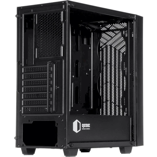 Корпус QUBE GERYON Black (QBGERYON_FBNU3): Материал передней панели пластик