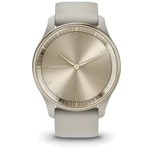 Смарт-часы Garmin Vivomove Trend Cream Gold Stainless Steel Bezel with French Grey Case and Silicone Band (010-02665-02): Дисплей 1.01" x 0.74" (254 x 346)