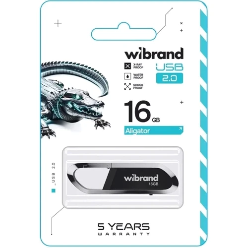 USB-флешка Wibrand 16Gb Aligator USB 2.0 Black (WI2.0/AL16U7B): Стандарт USB USB 2.0