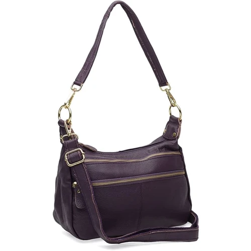 Жіноча сумка через плече Borsa Leather фіолетова (K1213-violet)